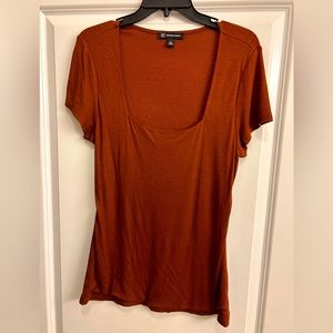 INC women ribbed square neck tee